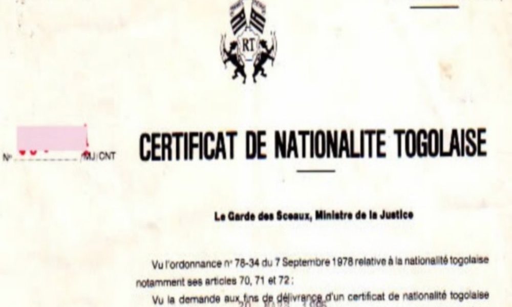 Certificat de nationalité